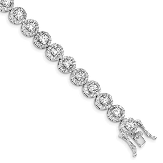 Sterling Silver Rhodium-plated CZ Tennis 7.5 inch Bracelet QG4875-7.5