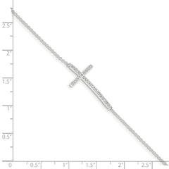 Sterling Silver CZ Cross Bracelet QG4893-7