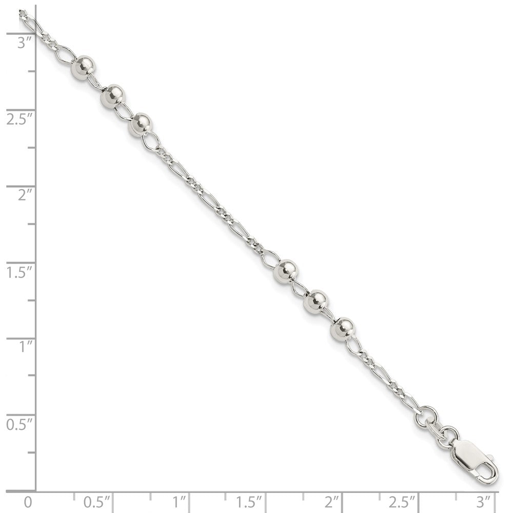 Sterling Silver Diamond Cut Beaded Bracelet QG4942-7