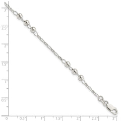 Sterling Silver Diamond Cut Beaded Bracelet QG4942-7