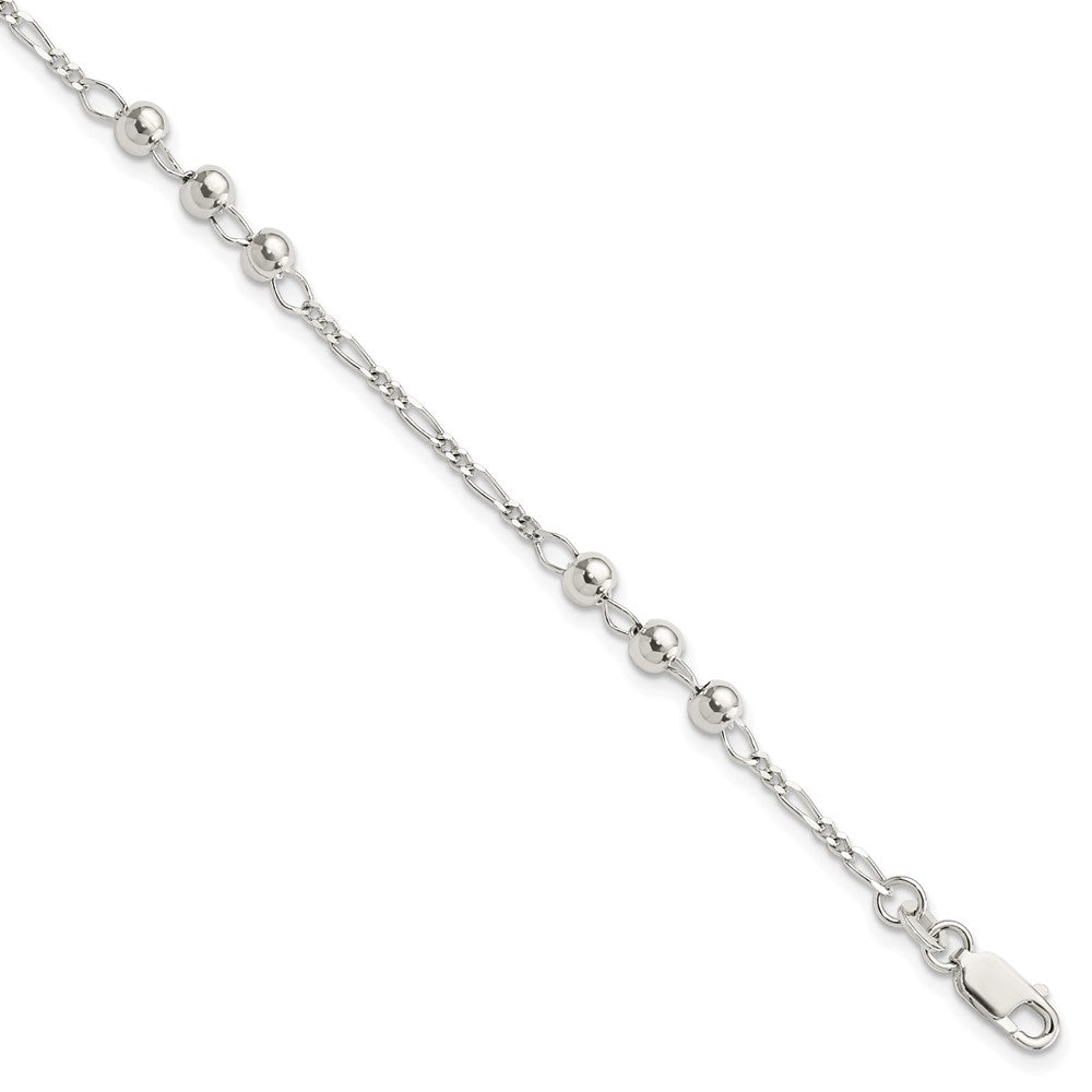 Sterling Silver Diamond Cut Beaded Bracelet QG4942-7