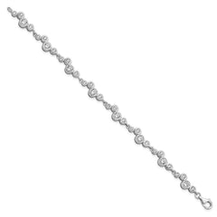 Sterling Silver Rhodium-plated CZ Bracelet QG5056-7.5