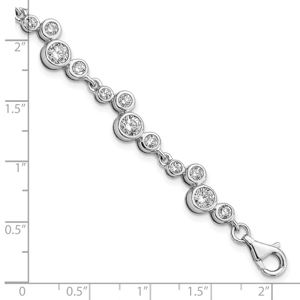 Sterling Silver Rhodium-plated CZ Bracelet QG5056-7.5