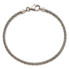 Sterling Silver Antiqued Polished Rope Bracelet QG5720-8
