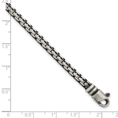 Sterling Silver Brushed Antiqued Bismarck Chain Bracelet QG5726-8.5
