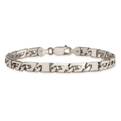 Sterling Silver Antiqued Brushed Link Bracelet QG5728-8.25