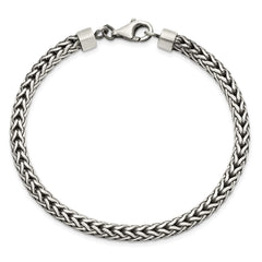 Sterling Silver Satin & Antiqued Franco Chain Bracelet QG5730-8.25