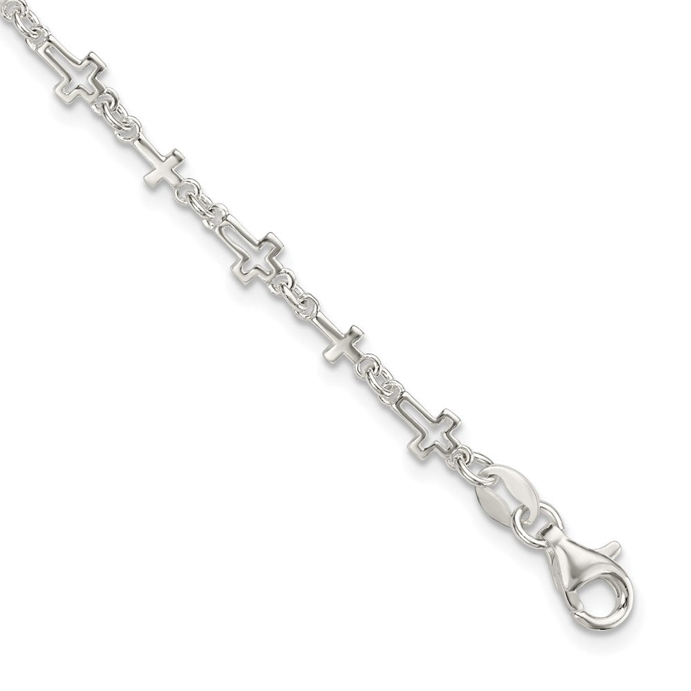 Sterling Silver Cross Link Bracelet QG5800-7.5