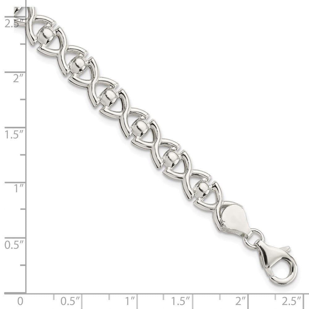 Sterling Silver Polished Fancy Link Bracelet QG5812-7.5