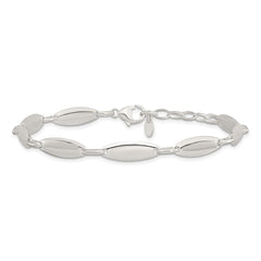 Sterling Silver Polished Link w/ 1 in ext. Bracelet QG5818-7