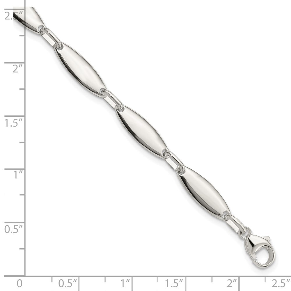 Sterling Silver Polished Link w/ 1 in ext. Bracelet QG5818-7