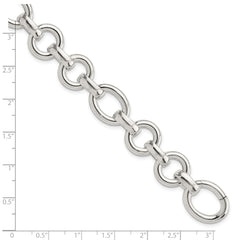 Sterling Silver Polished Fancy Link Bracelet QG5826-8