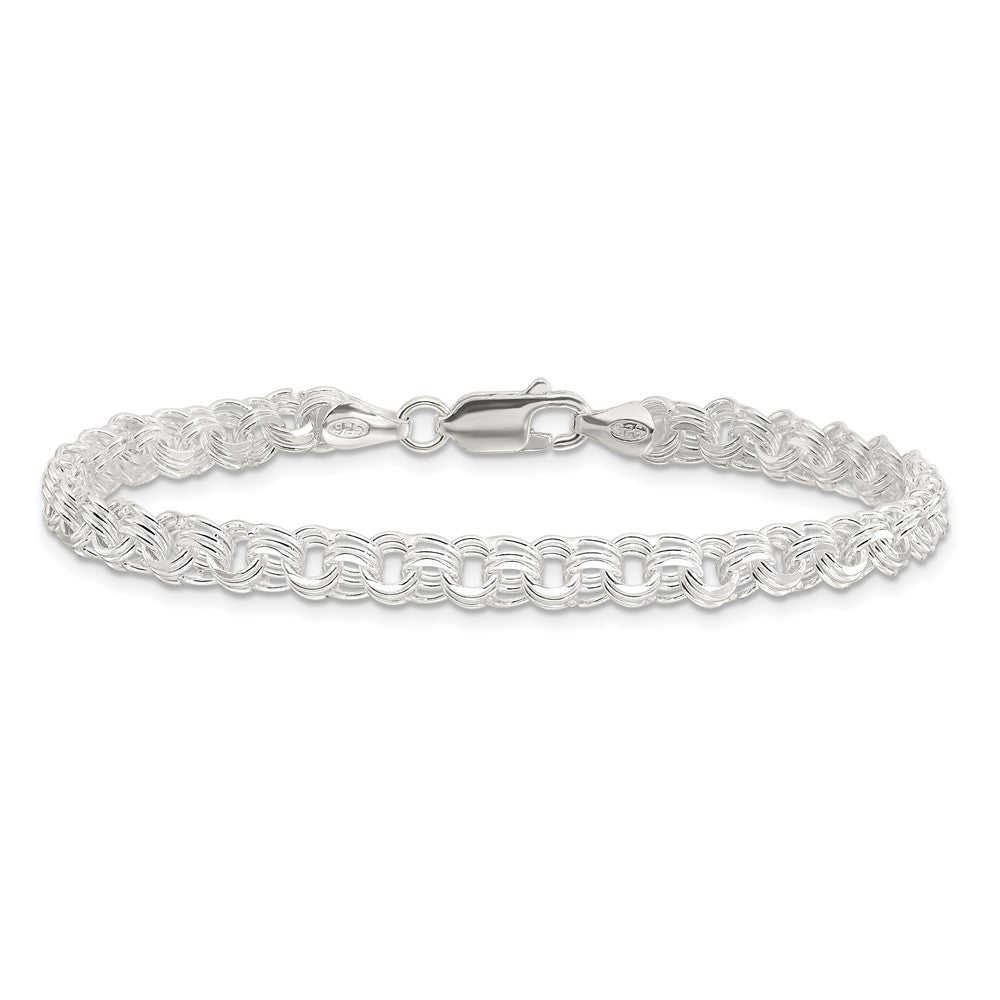 Sterling Silver Polished 5mm Triple Rolo Charm Bracelet QG5830-7