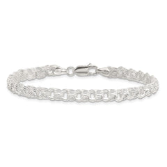 Sterling Silver Polished 5mm Triple Rolo Charm Bracelet QG5830-7