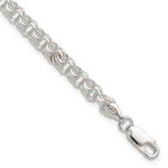Sterling Silver Polished 5mm Triple Rolo Charm Bracelet QG5830-7