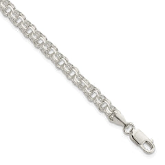 Sterling Silver Polished 5mm Triple Link Charm Bracelet QG5830-8