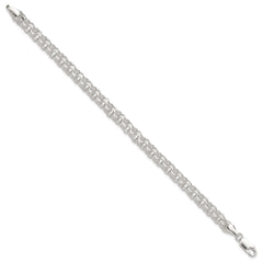 Sterling Silver Polished 6mm Triple Rolo Charm Bracelet QG5831-7