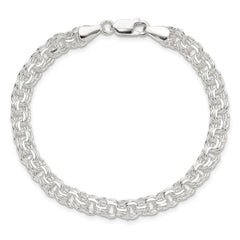 Sterling Silver Polished 6mm Triple Rolo Charm Bracelet QG5831-7