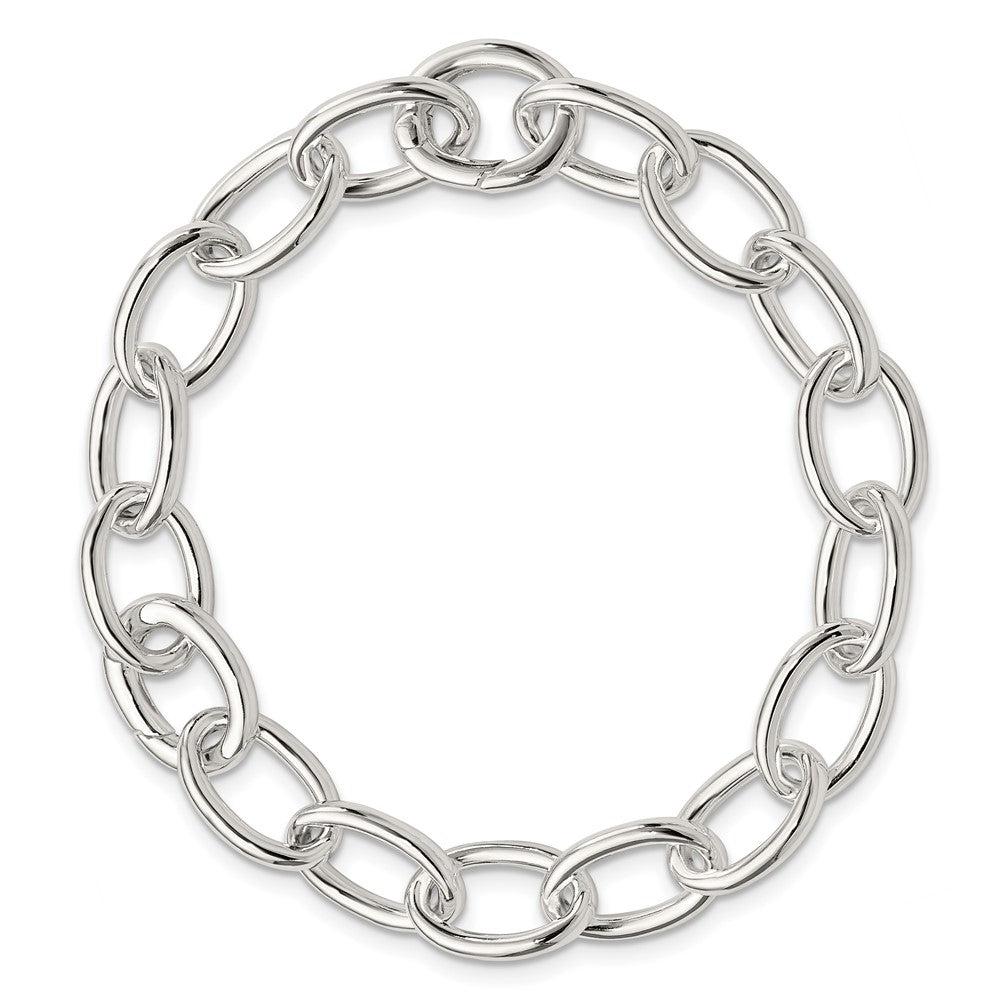 Sterling Silver Rhodium-plated Polished Fancy Link Bracelet QG5833-7