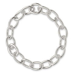 Sterling Silver Rhodium-plated Polished Fancy Link Bracelet QG5833-7