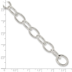 Sterling Silver Rhodium-plated Polished Fancy Link Bracelet QG5833-7