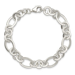 Sterling Silver Fancy Oval and Round Link Bracelet QG5834-7.5