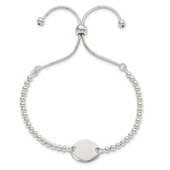 Sterling Silver Polished Beaded Adjustable Bracelet QG5891