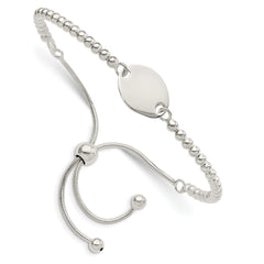 Sterling Silver Polished Beaded Adjustable Bracelet QG5891