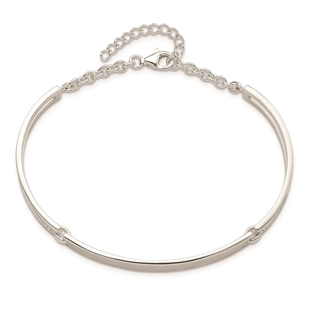 Sterling Silver Polished w/1.25 in ext. Bracelet QG5893