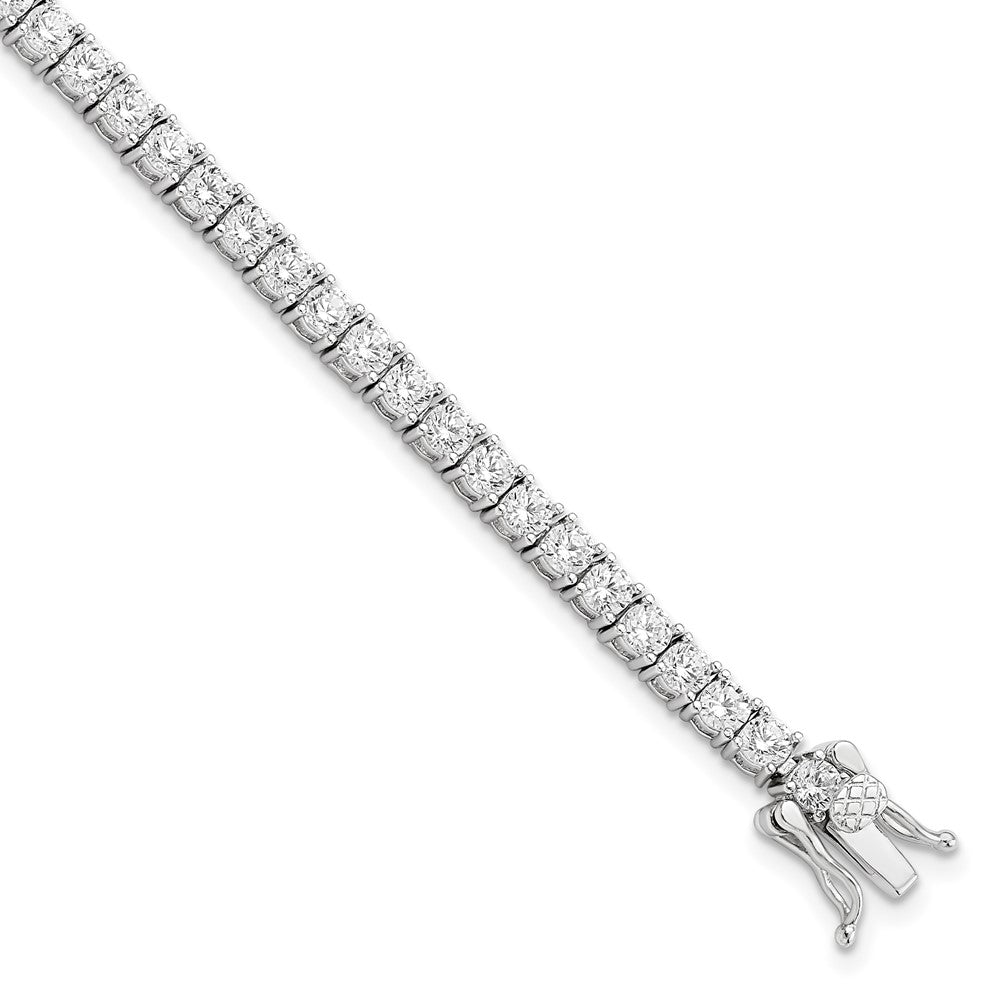 Sterling Silver Rhodium-plated Polished CZ Tennis Bracelet QG5903-7.5