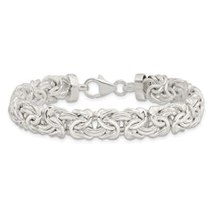 Sterling Silver Polished 9.3mm Flat Byzantine 7in Chain QG5962-7