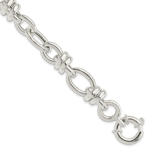 Sterling Silver Polished Fancy Link Bracelet QG5965-8.5