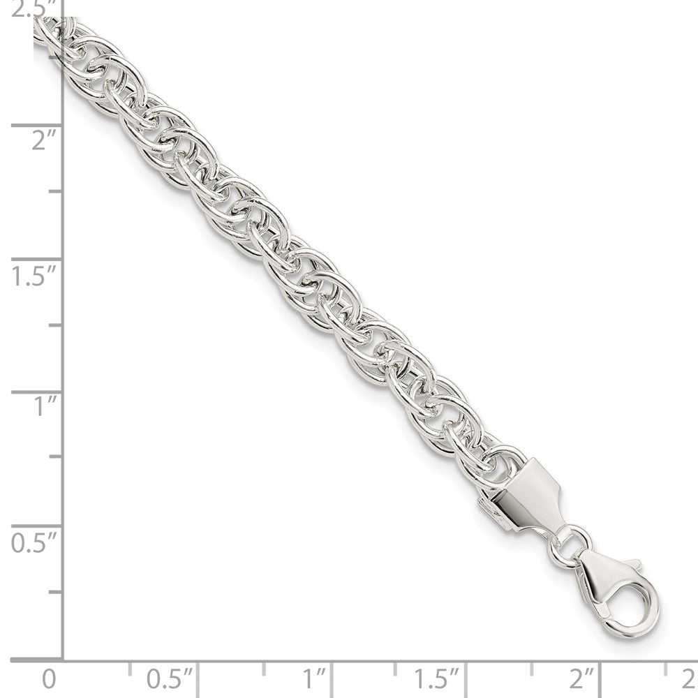 Sterling Silver Polished Fancy Link Bracelet QG5969-7.5