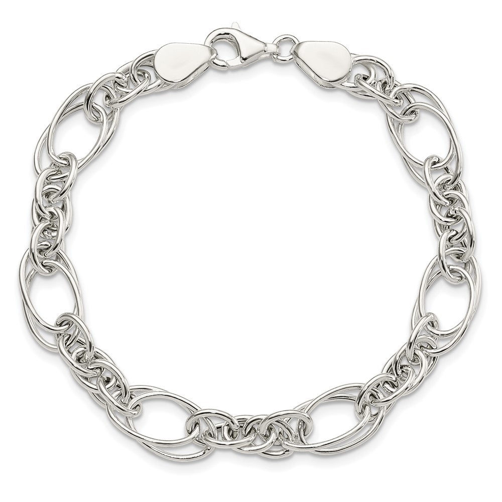 Sterling Silver Polished Fancy Link 7in Bracelet QG5970-7