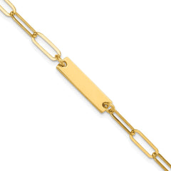 Sterling Silver Gold-plated Polished ID w/ 1.25in ext. Bracelet QG5984-6.75
