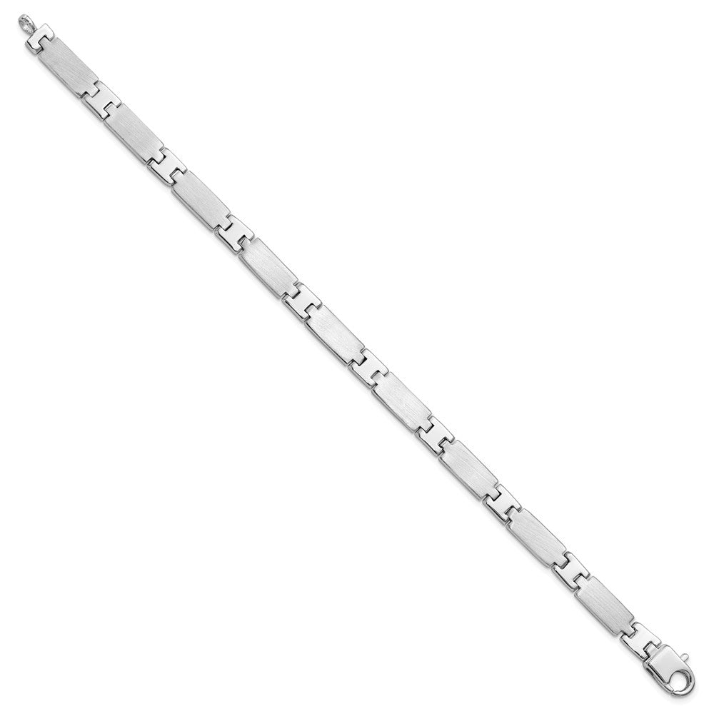 Sterling Silver Rhodium-plated Polished/Brushed Men's 8.5in Bracelet QG6239-8.5