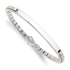 Sterling Silver Polished Box Chain ID Bracelet QG6241-7