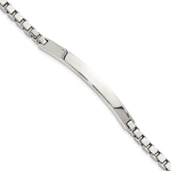 Sterling Silver Polished Box Chain ID Bracelet QG6241-7