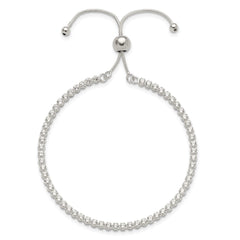 Sterling Silver Polished CZ Adjustable Bracelet QG6244