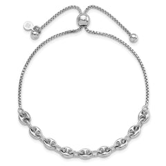 Sterling Silver Rhodium-plated Fancy Adjustable Bracelet QG6259