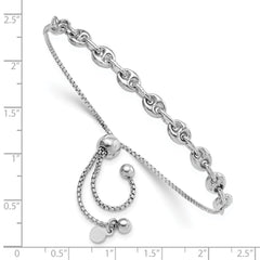 Sterling Silver Rhodium-plated Fancy Adjustable Bracelet QG6259