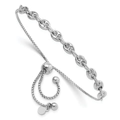 Sterling Silver Rhodium-plated Fancy Adjustable Bracelet QG6259