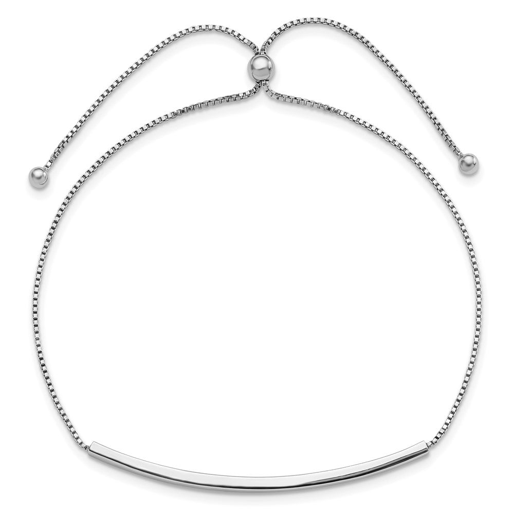 Sterling Silver Rhodium-plated Adjustable Bar Bracelet QG6262
