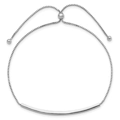 Sterling Silver Rhodium-plated Adjustable Bar Bracelet QG6262