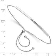 Sterling Silver Rhodium-plated Adjustable Bar Bracelet QG6262