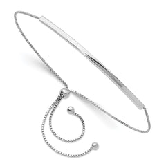 Sterling Silver Rhodium-plated Adjustable Bar Bracelet QG6262