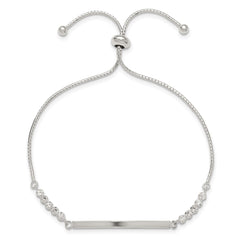 Sterling Silver with CZ Adjustable ID Bracelet QG6264