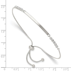 Sterling Silver with CZ Adjustable ID Bracelet QG6264