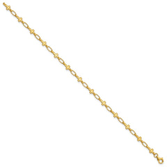 Sterling Silver Gold-tone Cross 7.5in Bracelet QG6308GP-7.5