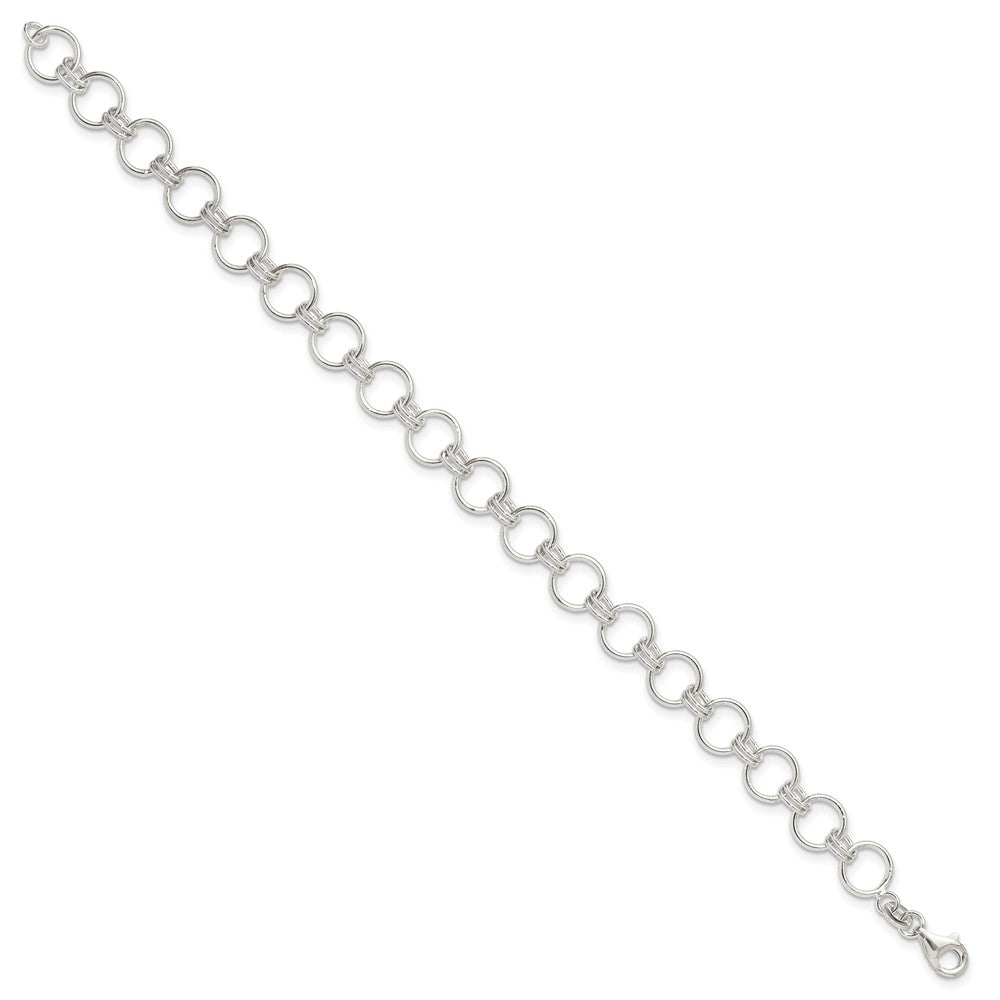 Sterling Silver Polished Circle Link 7.25in Bracelet QG6392-7.25